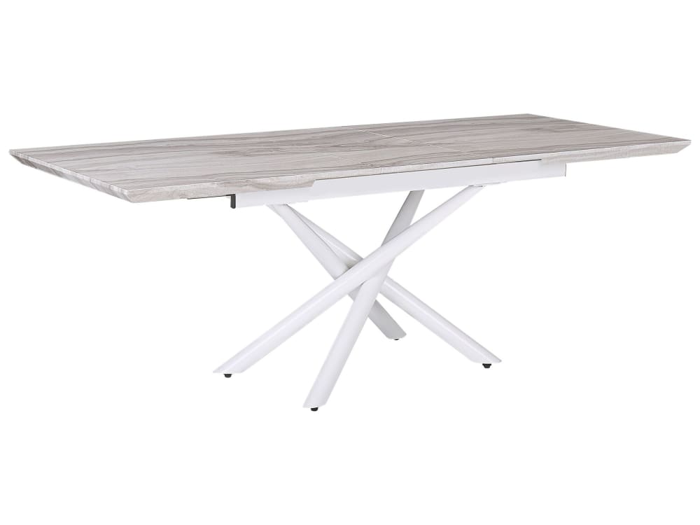Beliani Esszimmertisch 8 Personen aus Mdf-platte, weiß style modern - Spanplatte