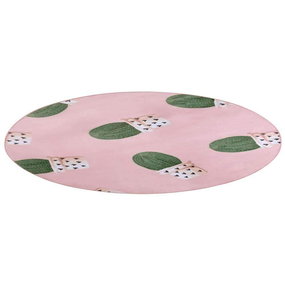 Tapis enfant en tissu rose 120x120cm — vue 4