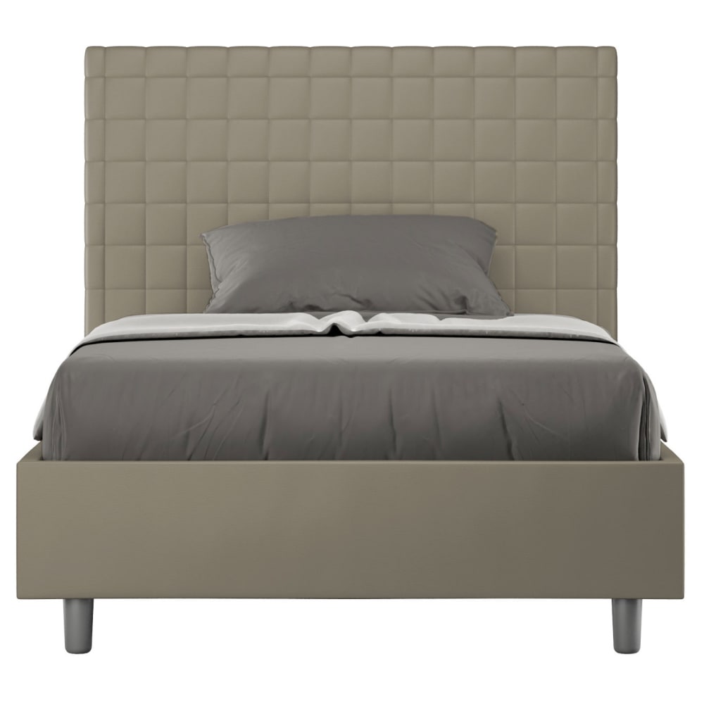 Lit avec sommier rembourrée 120x210 similicuir cappuccino Lit avec sommier rembourrée 120x210 similicuir cappuccino