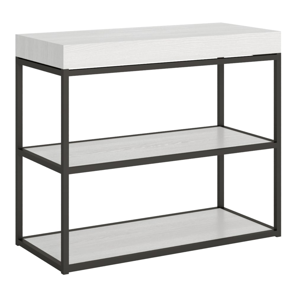 Itamoby Ausziehbarer Konsolentisch 90x40/300cm in Holzoptik Esche weiß, Eisen style modern - Spanplatte