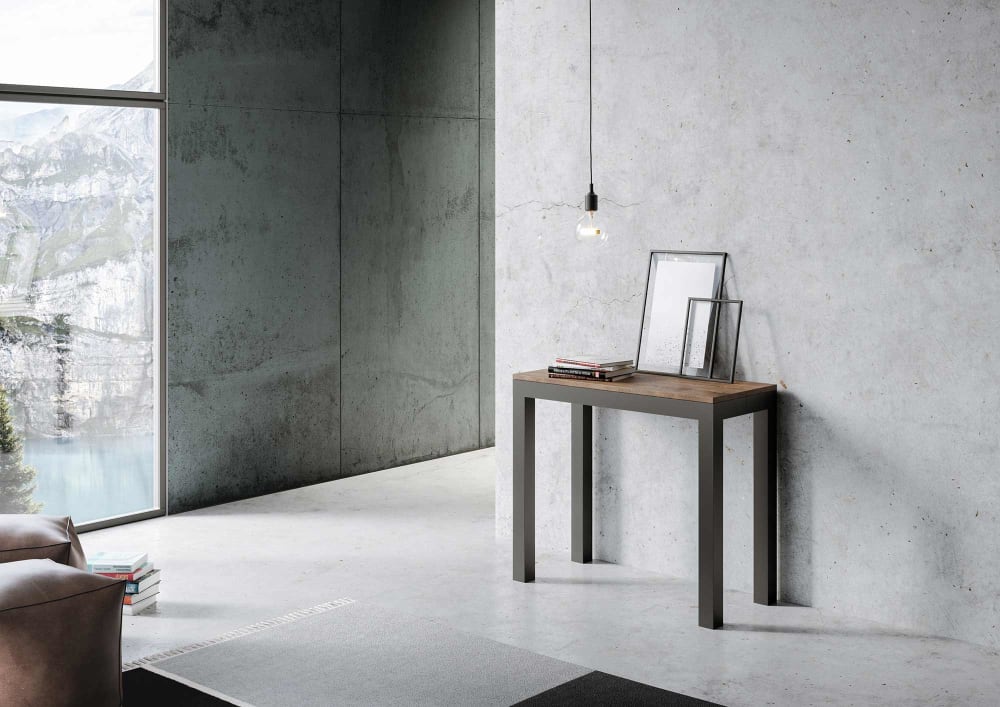 Consolle allungabile 90x40/196 cm effetto legno noce - Itamoby