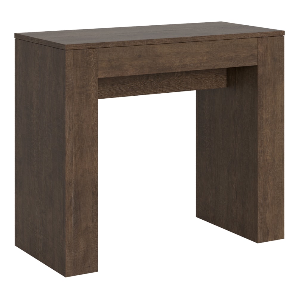 Console extensible effet bois noyer 90x42/198 cm