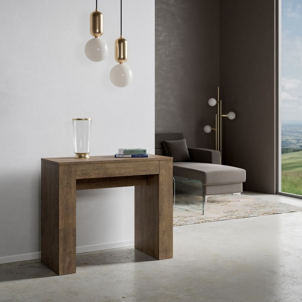 Consolle allungabile effetto legno noce 90x42/198 cm - Itamoby