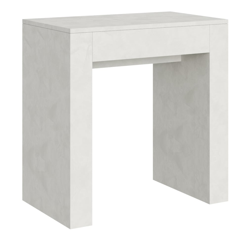 Itamoby Ausziehbarer Konsolentisch 78x47/299cm in Holzoptik weiß gespachtelt style modern - Spanplatte