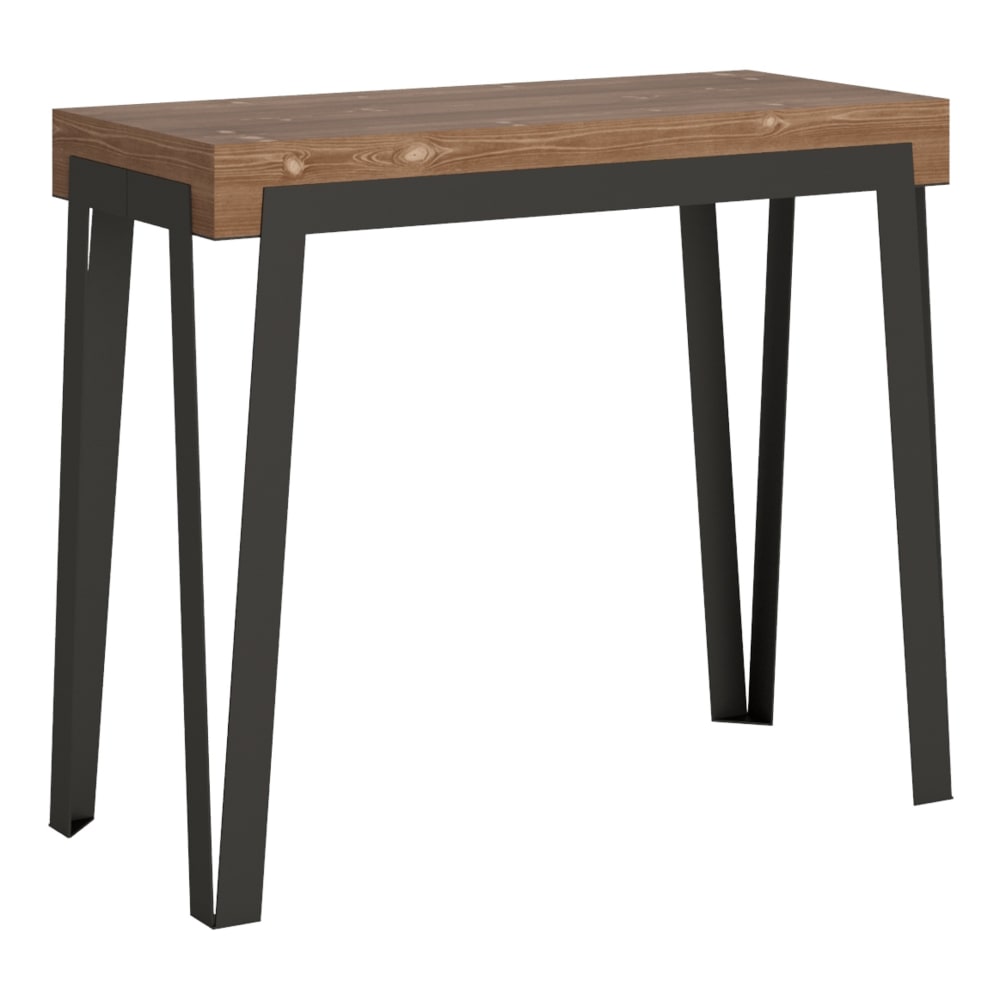 Consolle allungabile 90x40/290 cm effetto legno Abete Tinto - Modello Contemporaneo - Marrone - Pannello di particelle