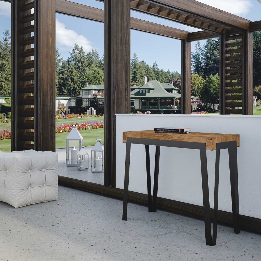 Consolle allungabile 90x40/290 cm effetto legno Abete Tinto -
