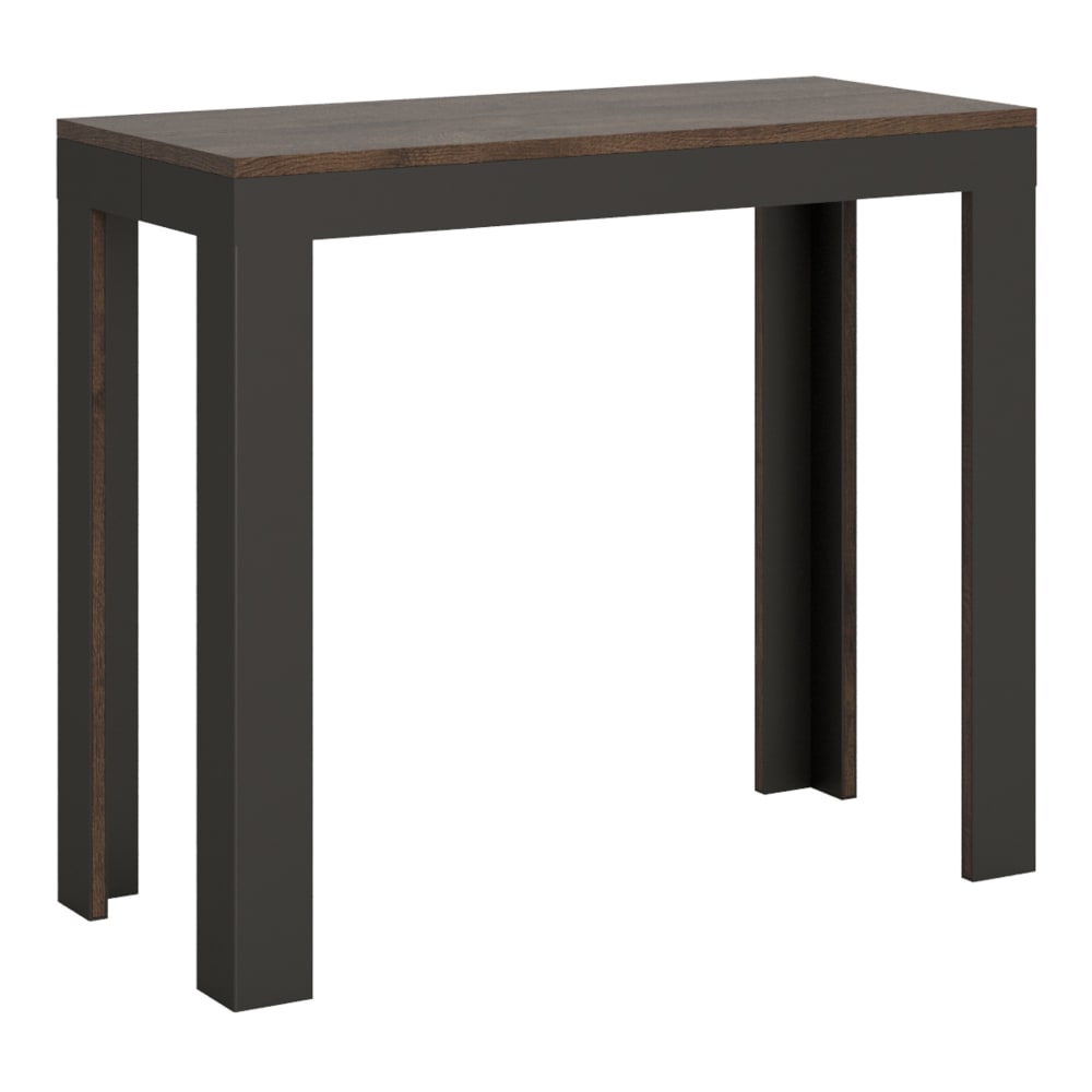 Itamoby Ausziehbarer Konsolentisch 90x40/196cm in Holzoptik Nussbaum, Eisen style modern Braun Spanplatte