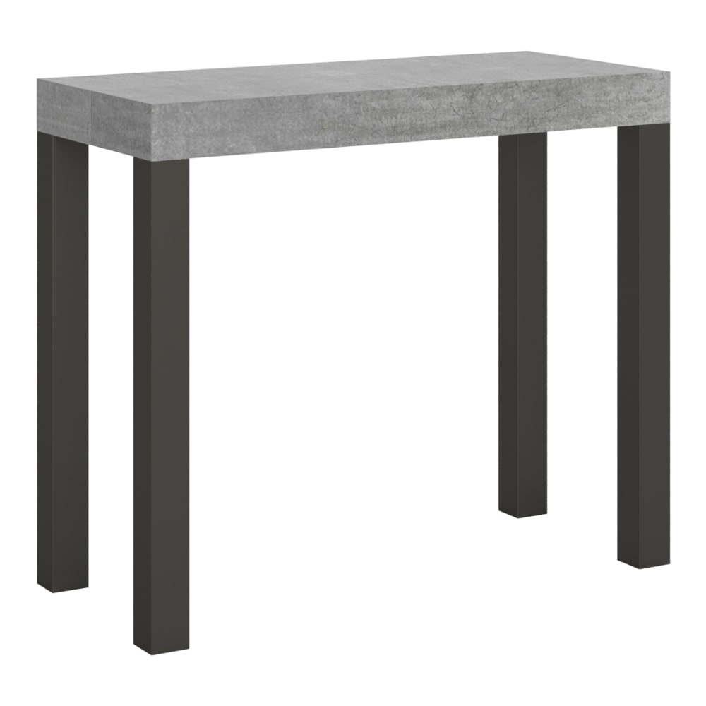 Itamoby Ausziehbarer Konsolentisch 90x40/300cm in Holzoptik Zementgrau, Eisen style modern - Spanplatte