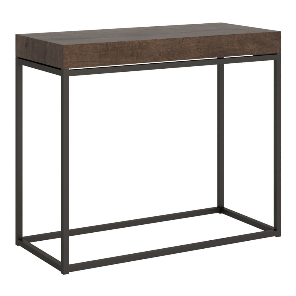 Console extensible effet bois noyer 90x40/196 cm