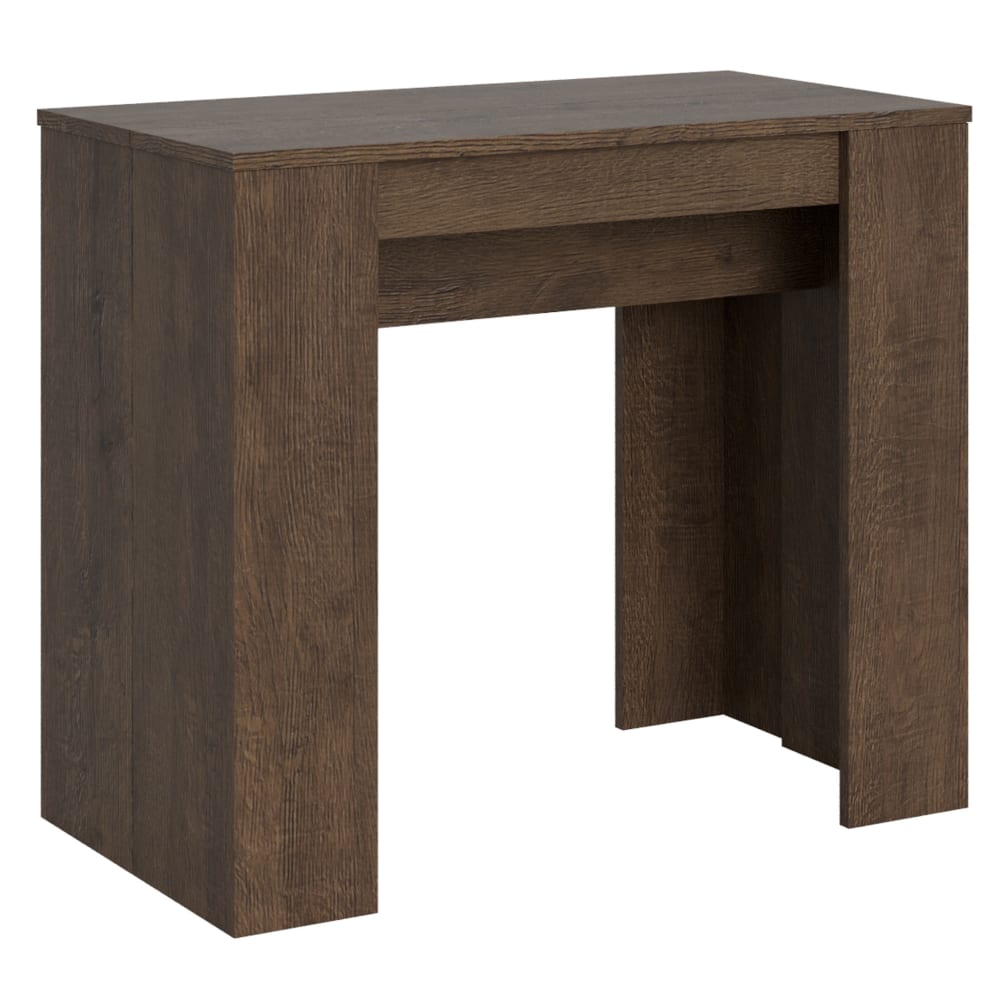 Console extensible 90x48/308 cm effet bois noyer