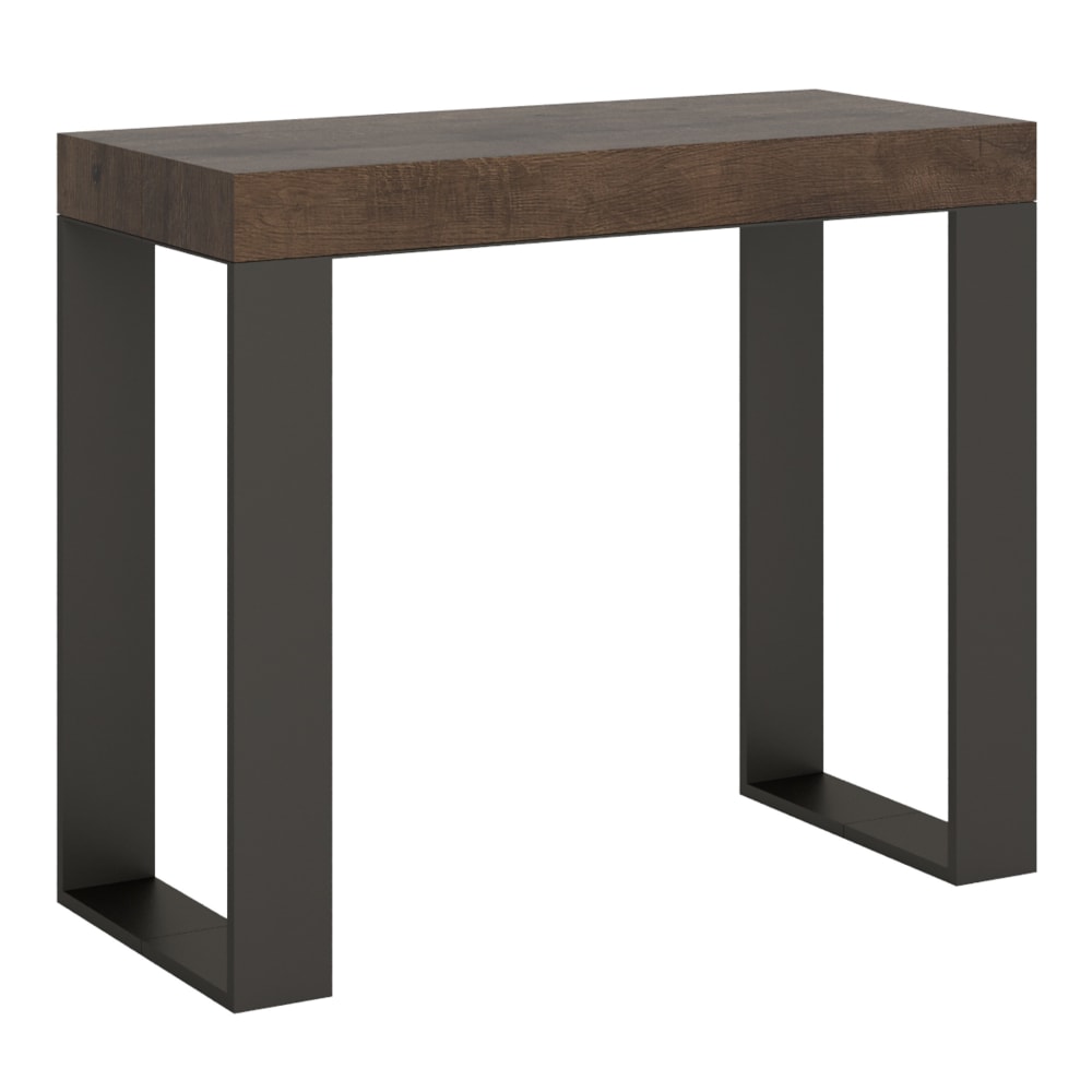 Console extensible 90x40/196 cm effet bois noyer