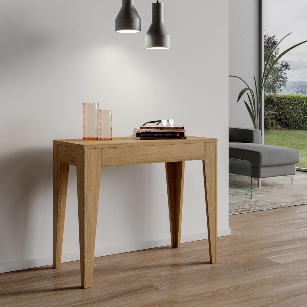 Consolle allungabile 90x42/198 cm effetto legno quercia natura -