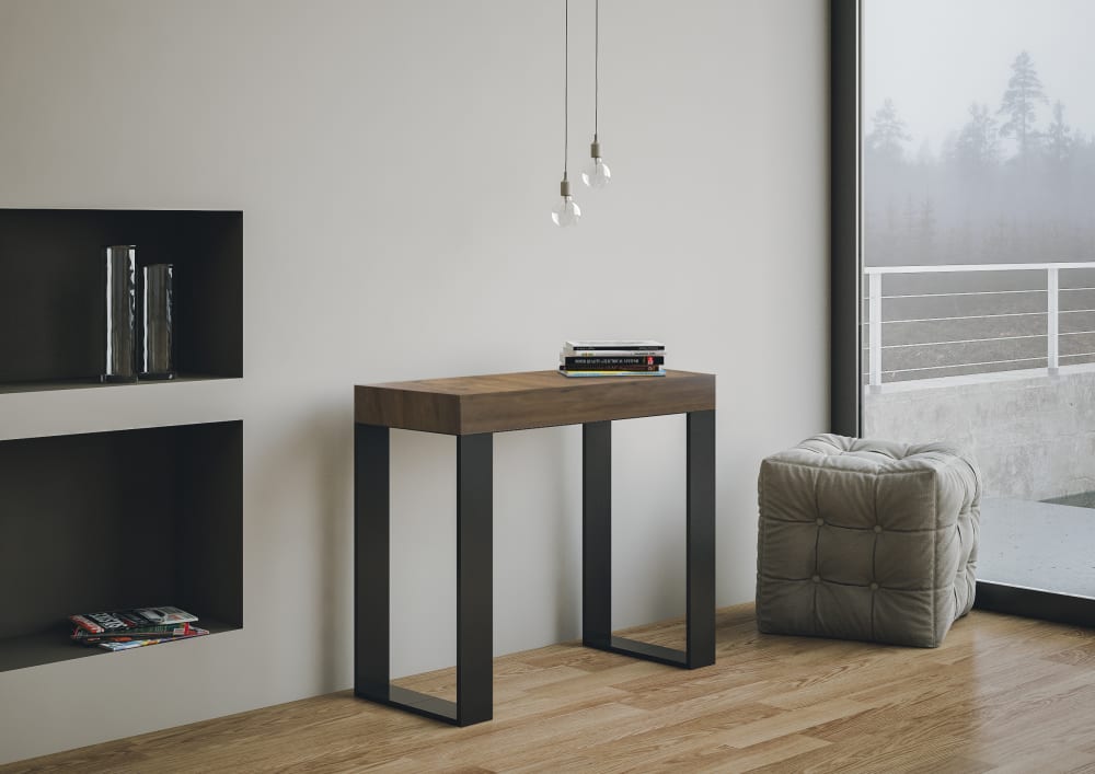 Consolle allungabile 90x40/300 cm effetto legno noce - Itamoby
