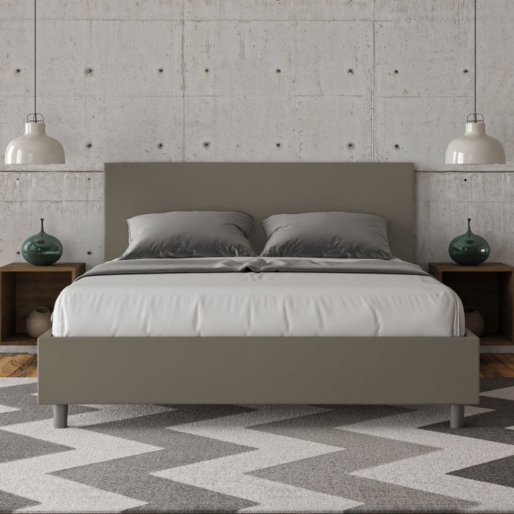 Letto matrimoniale contenitore 160x200 similpelle cappuccino -