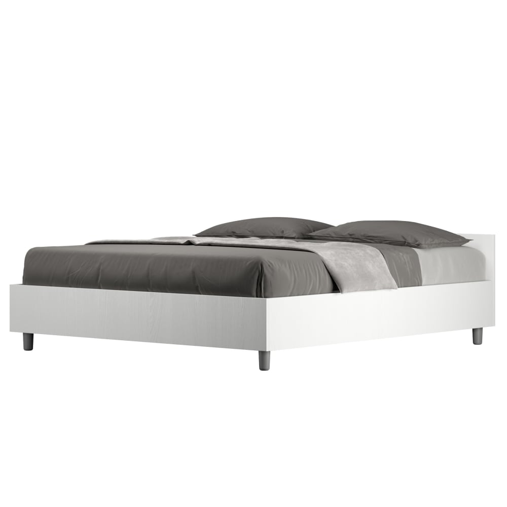 Ityhome Bett ohne Lattenrost 160x190 in Holzoptik Esche weiß style modern - Spanplatte