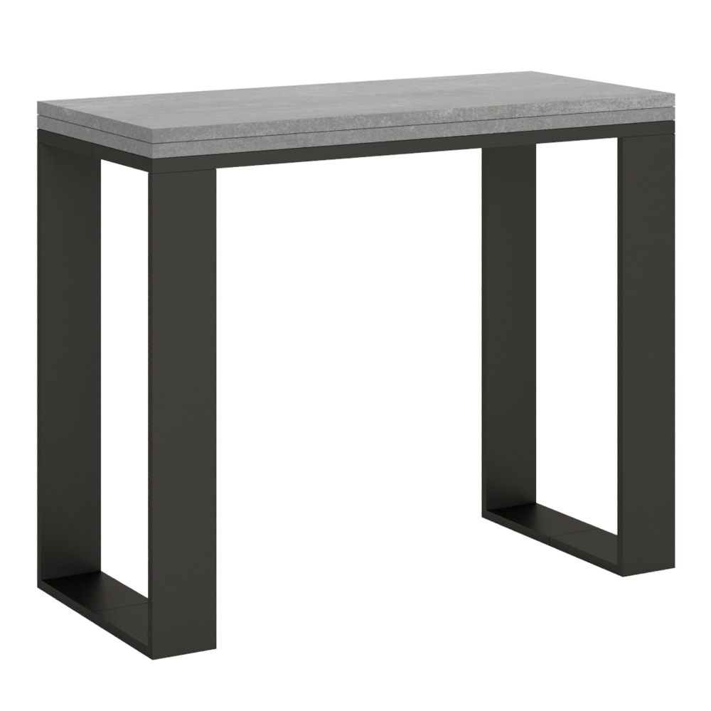 Consolle apribile effetto legno grigio cemento 90x45/90 cm - Modello Contemporaneo - Grigio - Pannello di particelle