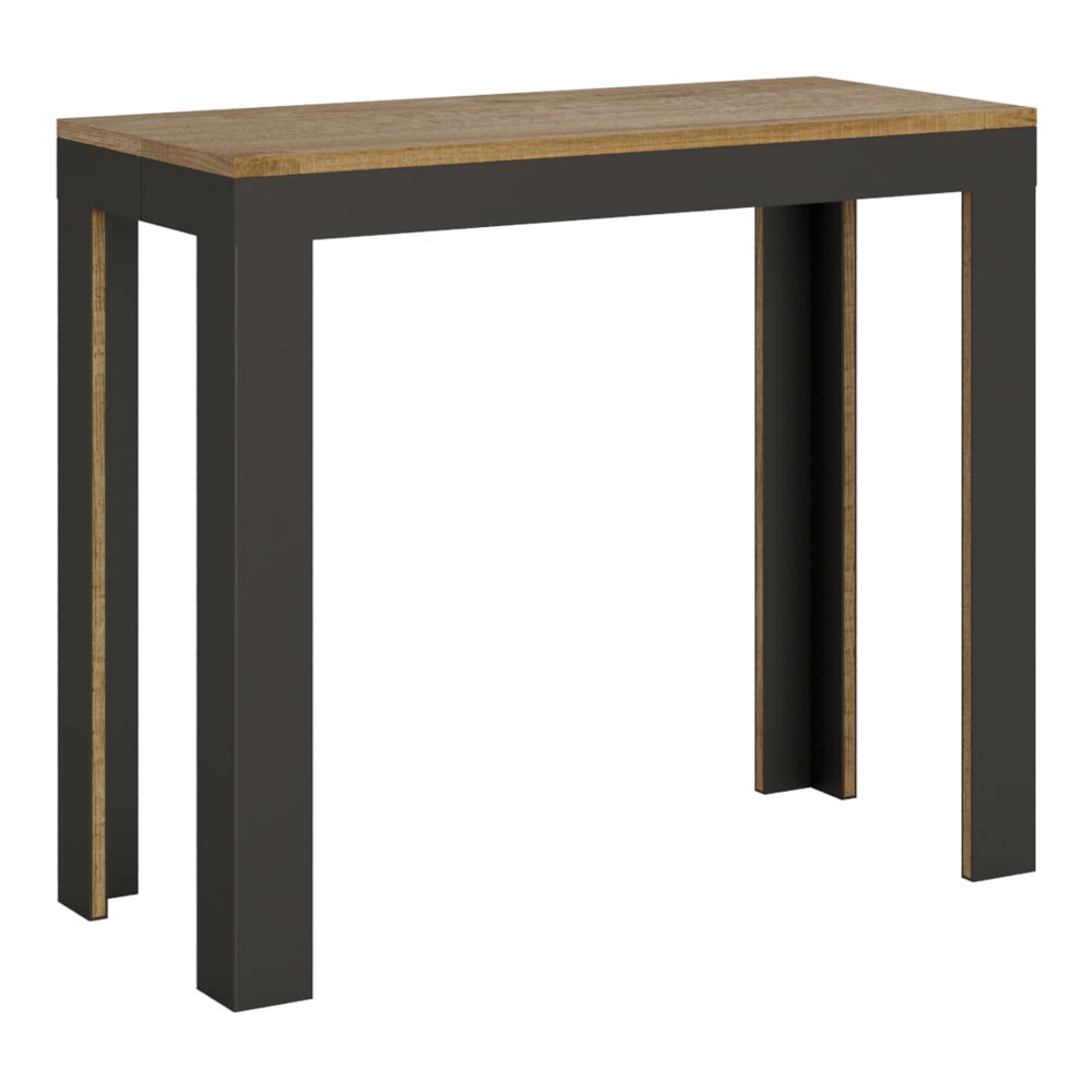 Console extensible effet bois chêne nature 90x40/196 cm