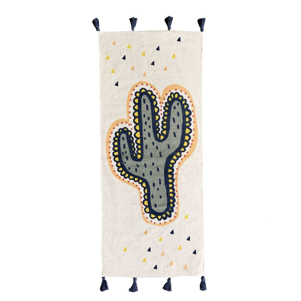 Tapis déco enfant cactus coton tissé 50x120cm
