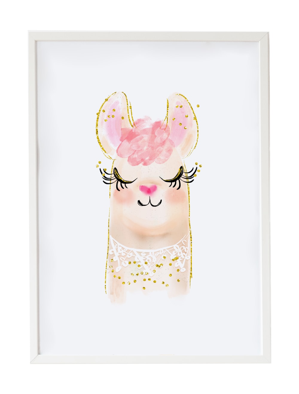 Impression de flamme encadrée en bois blanc 43X33 cm