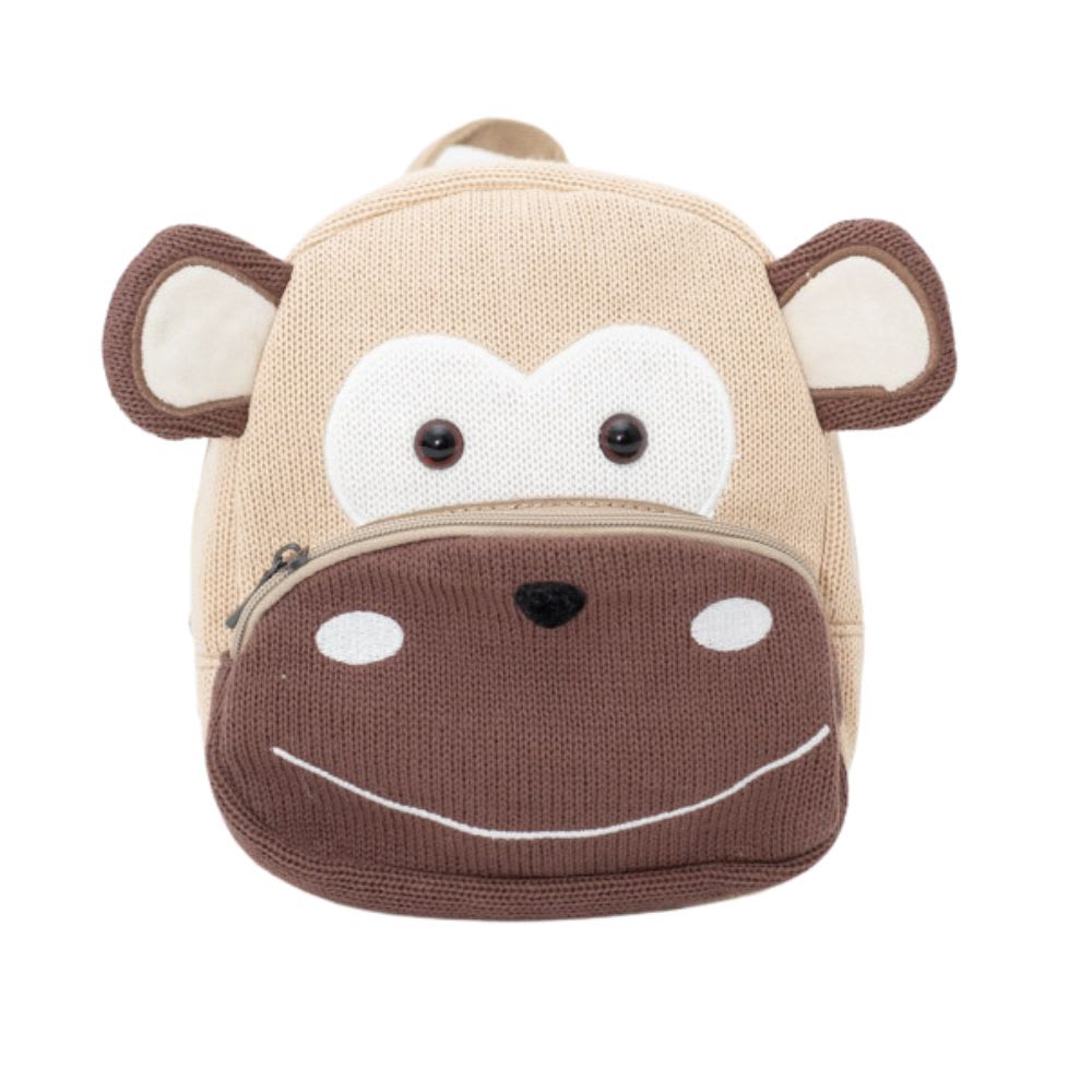 Mochila perro infantil de algodón 100% marrón 30X23cm