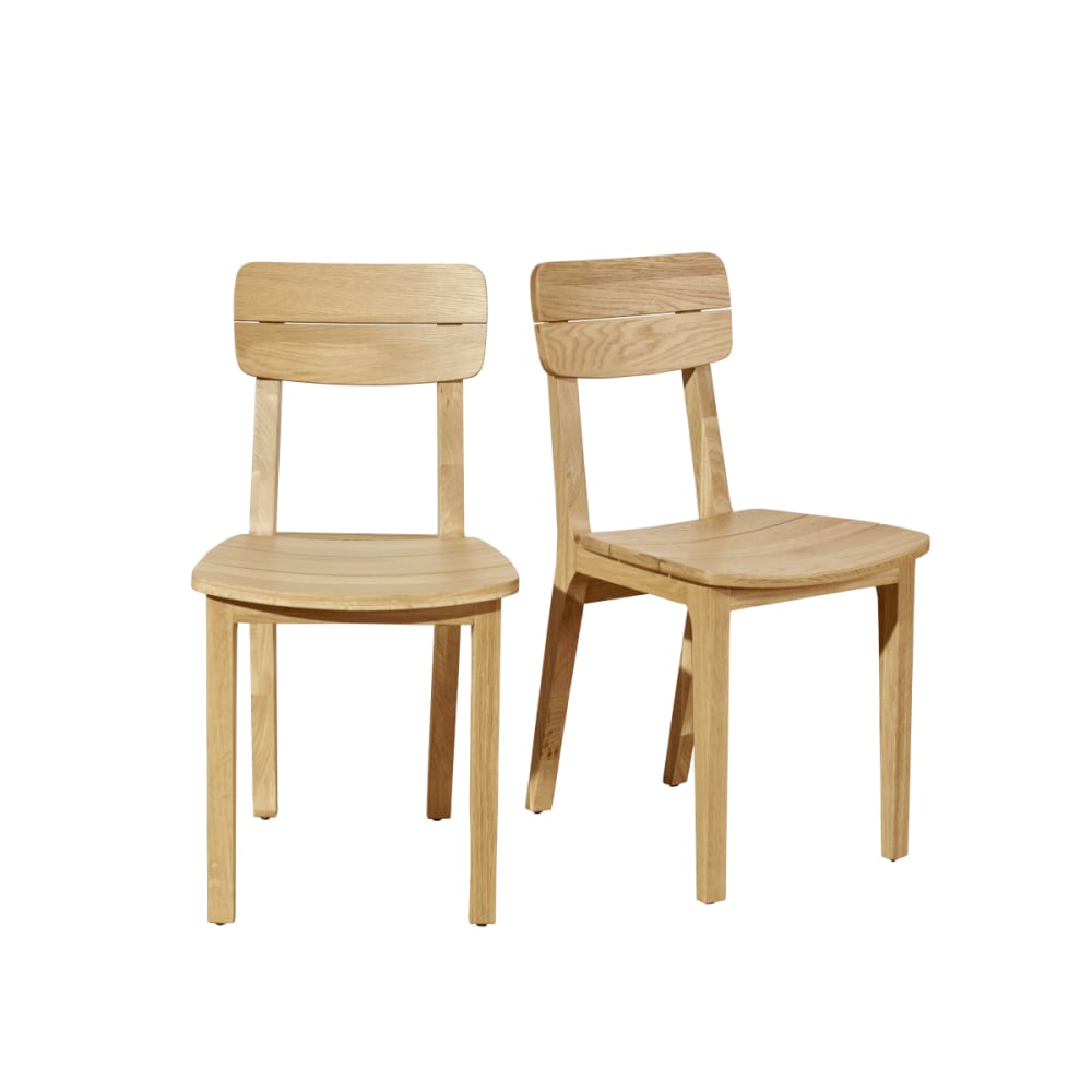 Lot de 2 chaises en chêne - teinte