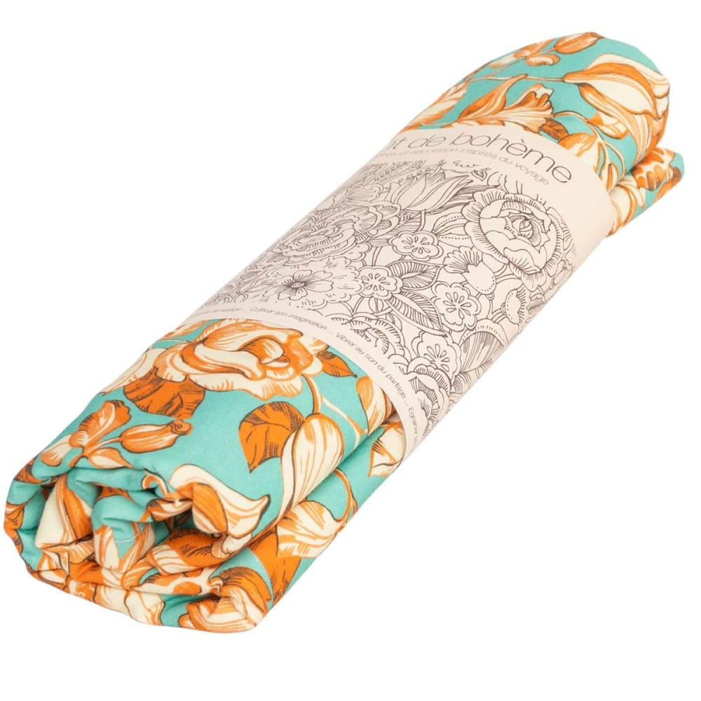 Mantel de algodón con estampado floral naranja 140x235 - Maisons du Monde