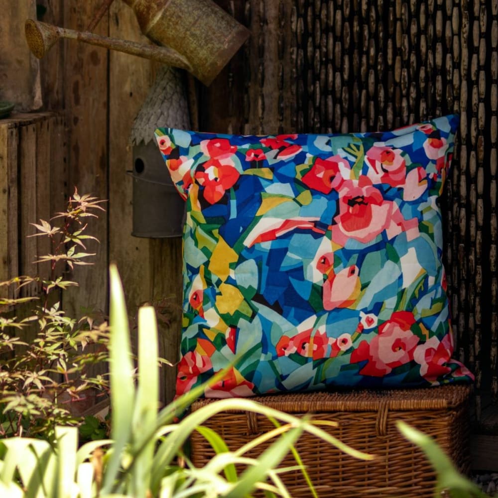 Funda de cojín exterior estampado de flores 45x45 - Maisons du Monde