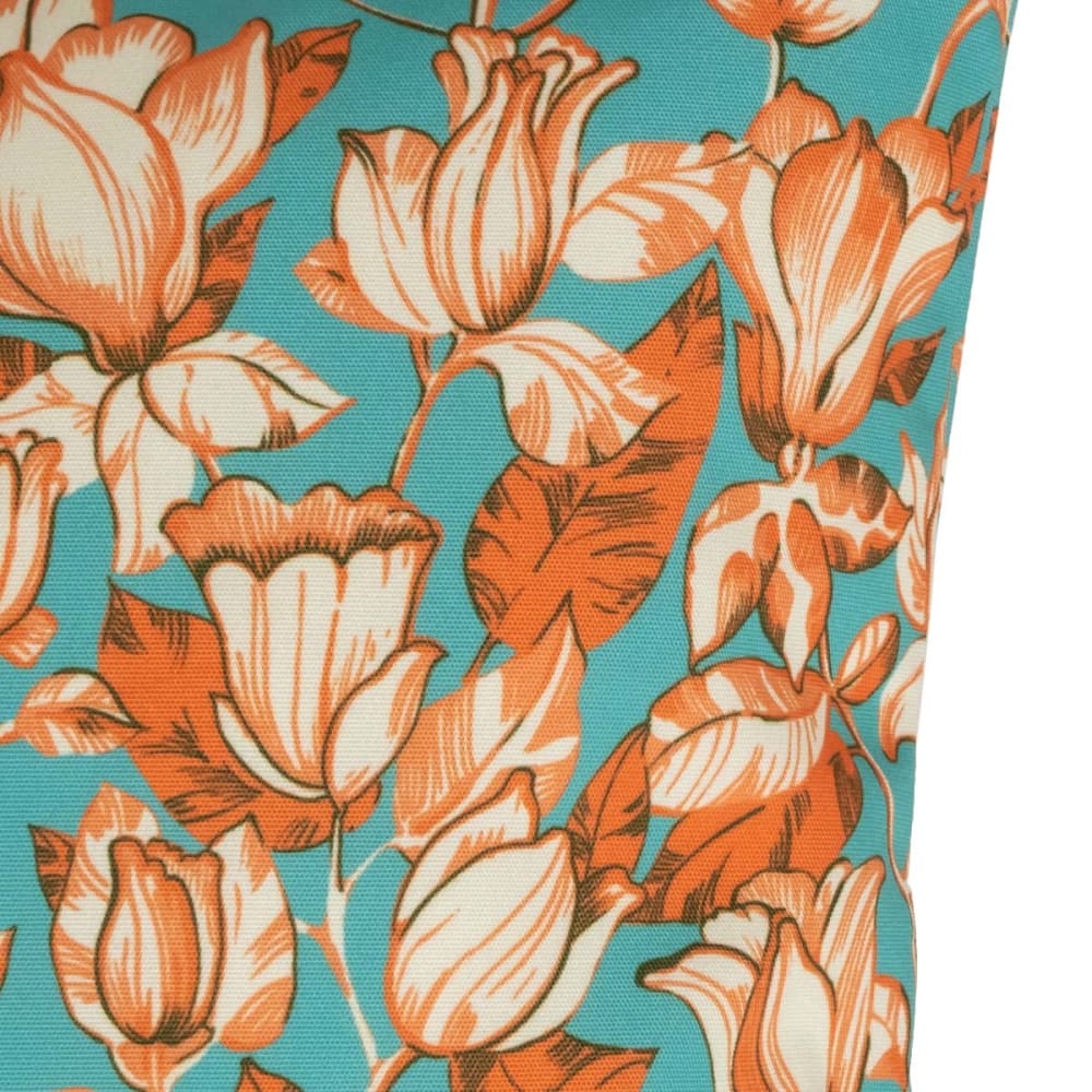 Funda de cojín exterior estampado de flores naranja 45x45 - Maisons du Monde