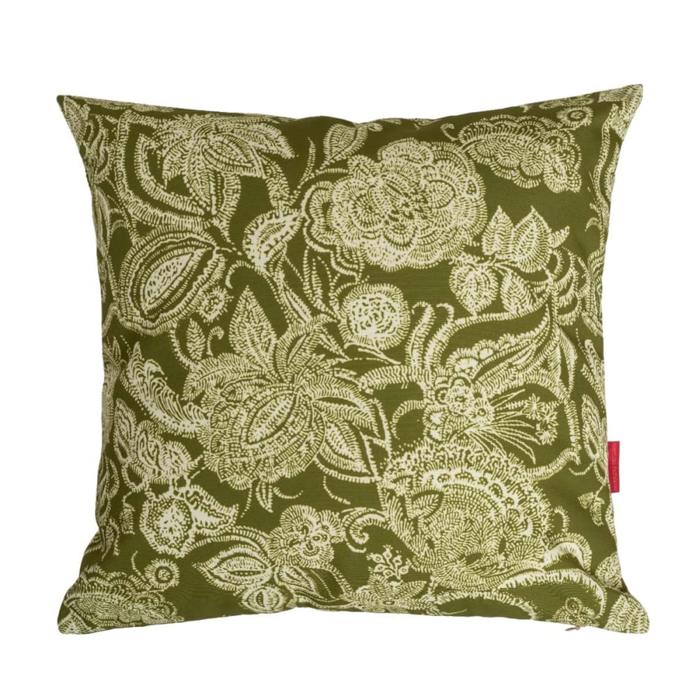 Vent de Bohème Housse de coussin extérieur 45x45 cm motif fleurs pointées kaki style contemporain Marron Pes - Polyester