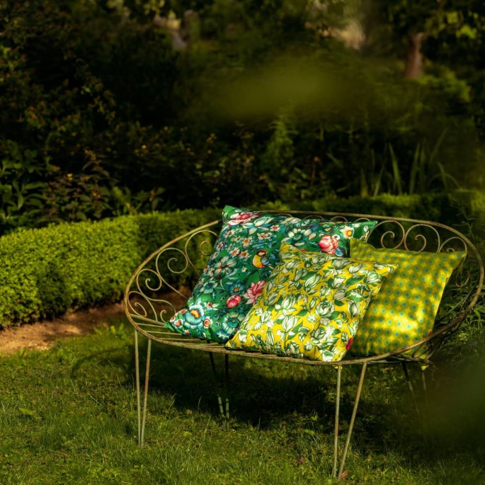 Copricuscino da esterno con stampa floreale giallo 45x45 - Vent