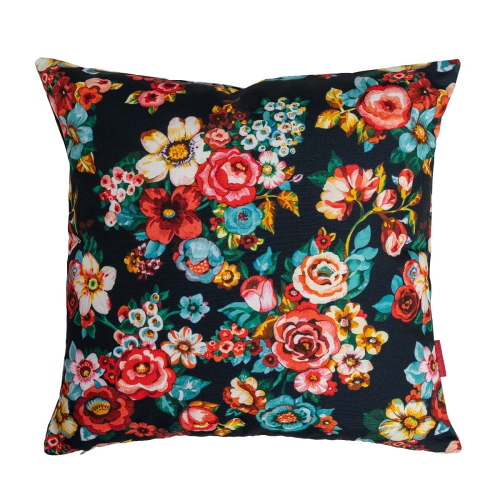 Housse de coussin extérieur 45x45 cm motif fleuri nuit