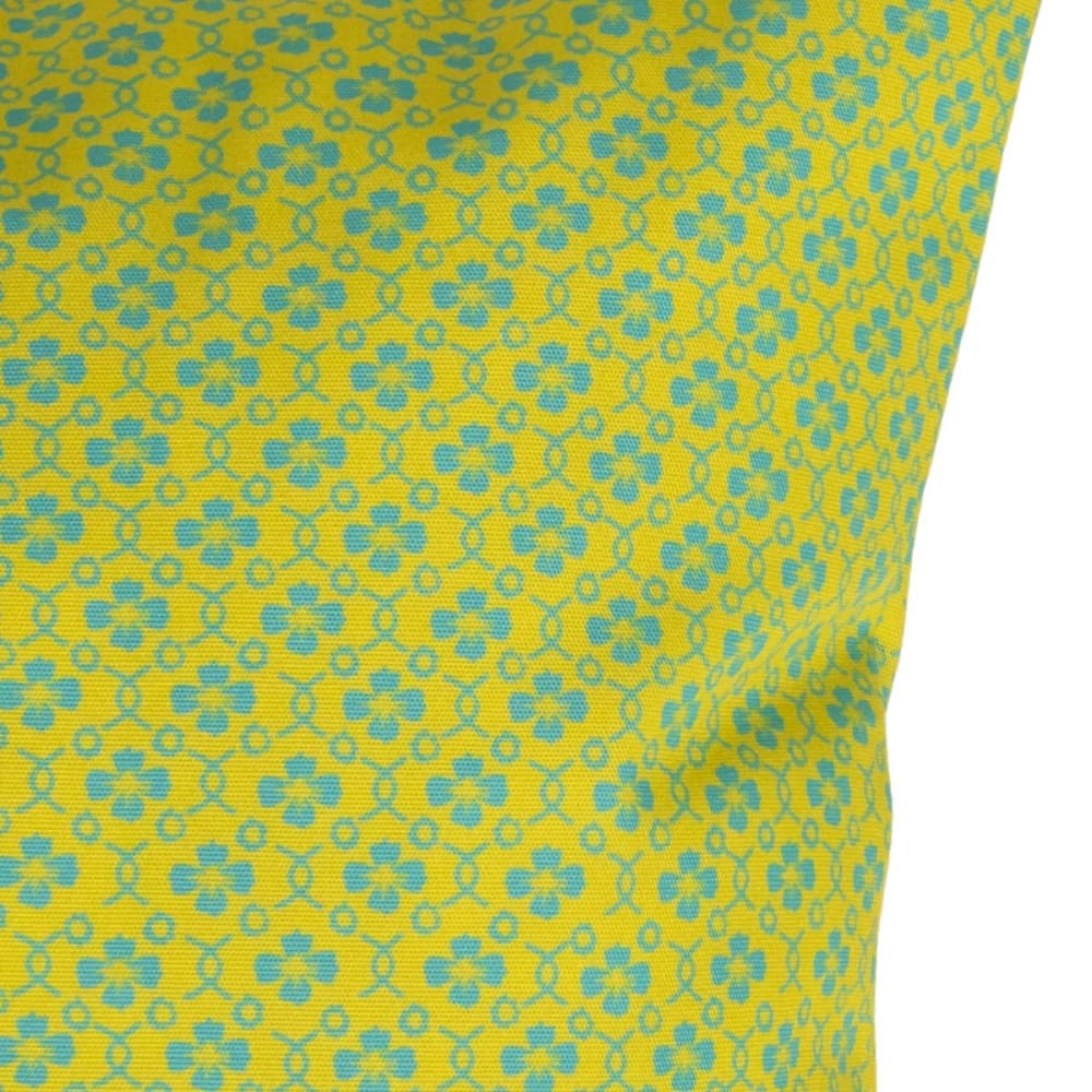 Housse de coussin extérieur 45x45 cm motif graphique fleuri jaune - Maisons du Monde