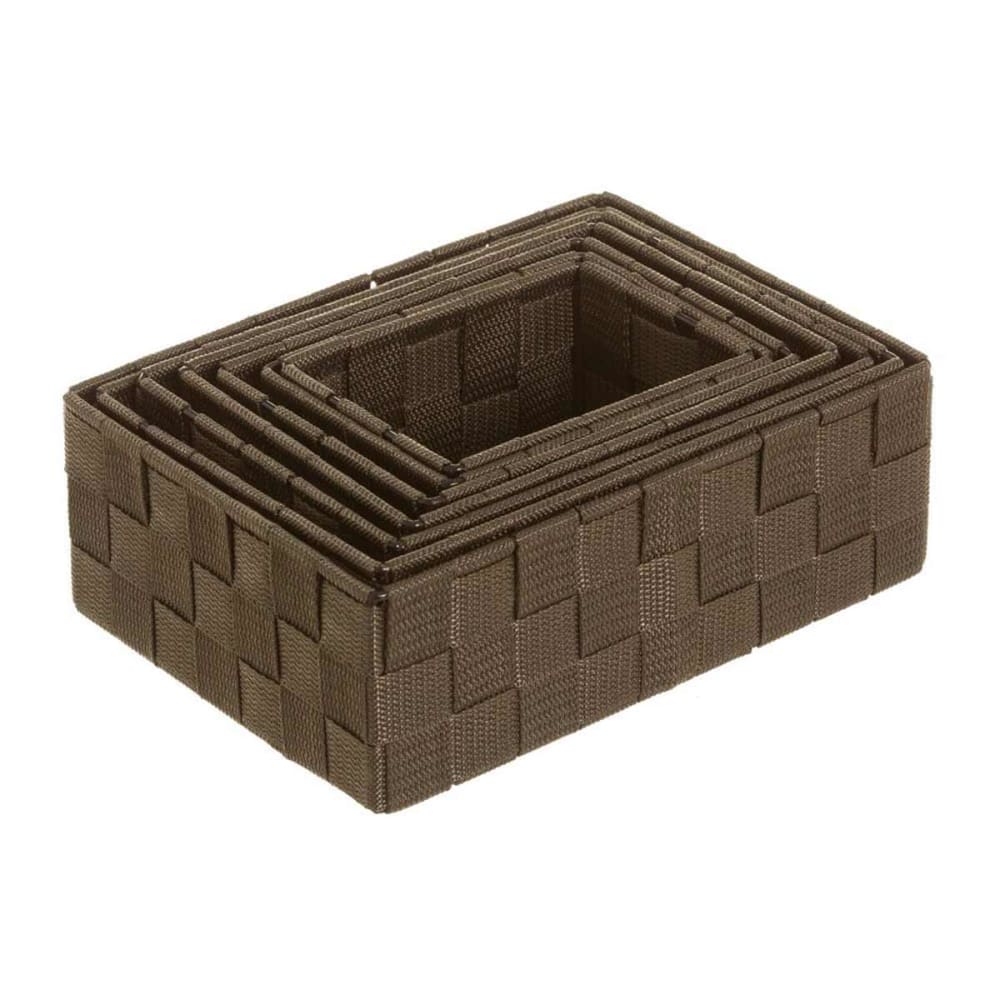 Set de 7 panières déco marron