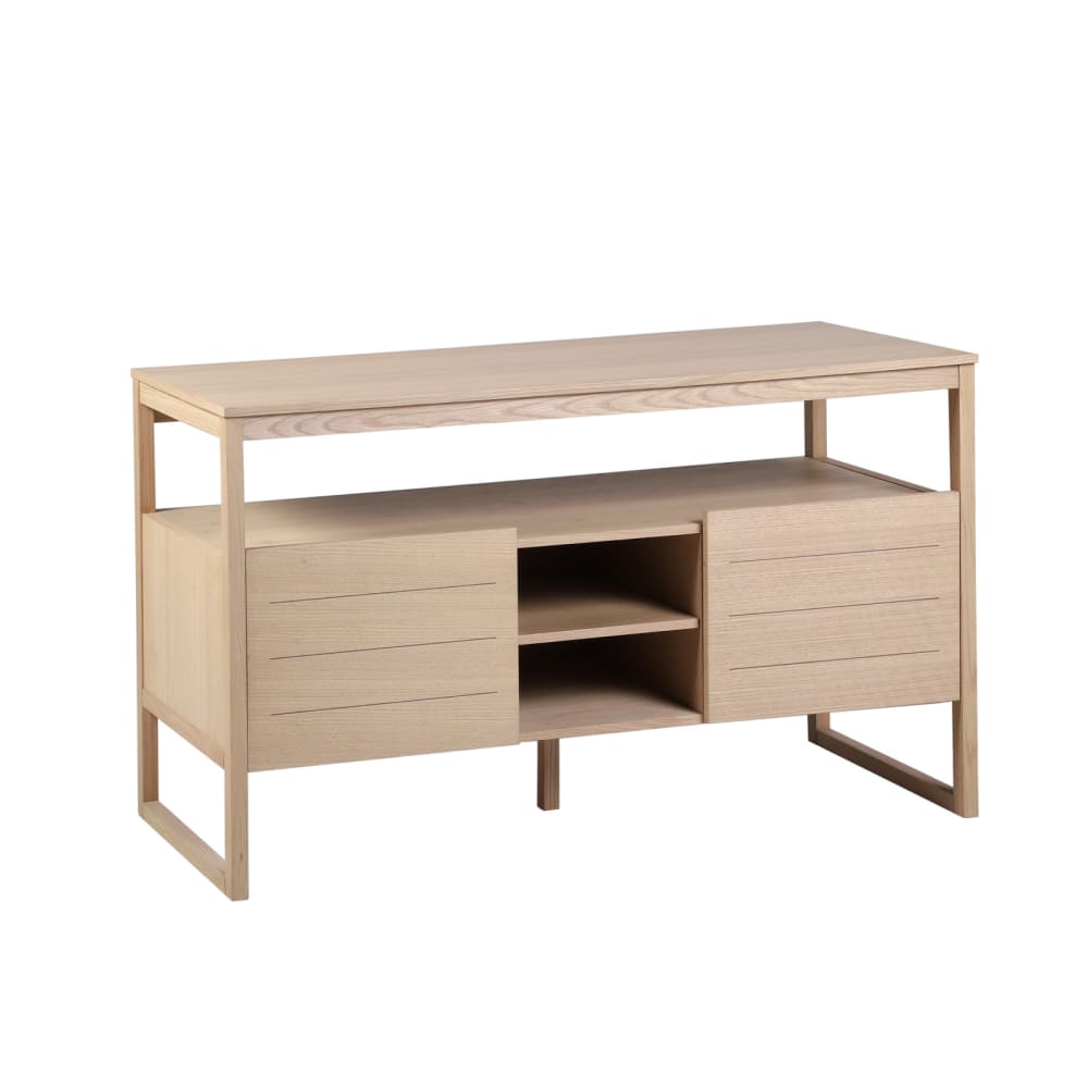 Meuble sous vasque plaqué chêne naturel  140cm