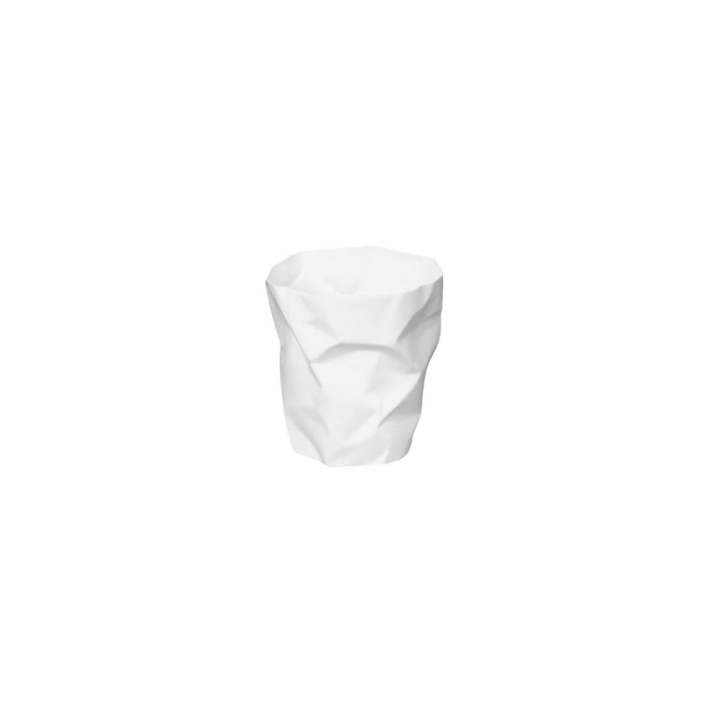 Poubelle de bureau effet froissé blanche