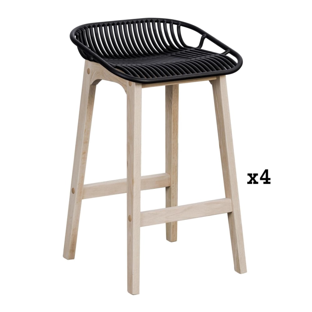 Set Insel- & Barstühle  Eiche Kunststoffsitz 65 cm - Maisons Du