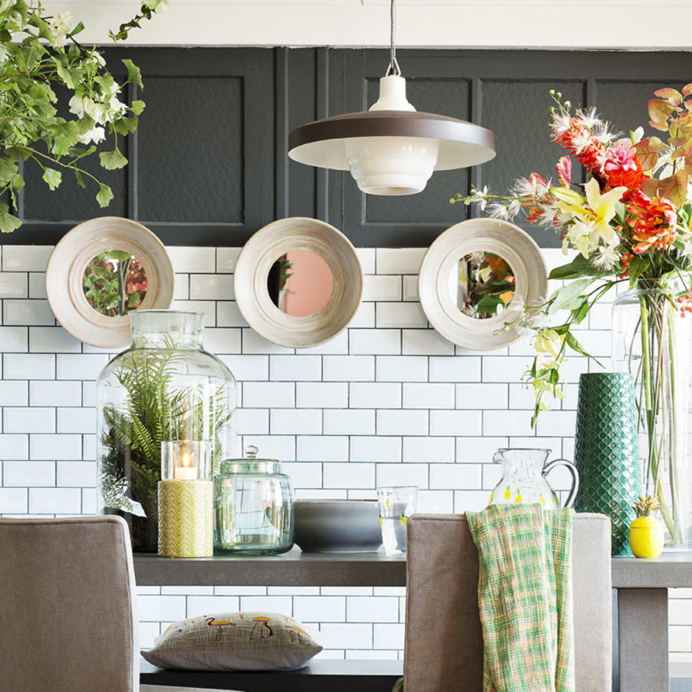Lampe à suspendre en porcelaine blanche h15 - Maisons du Monde