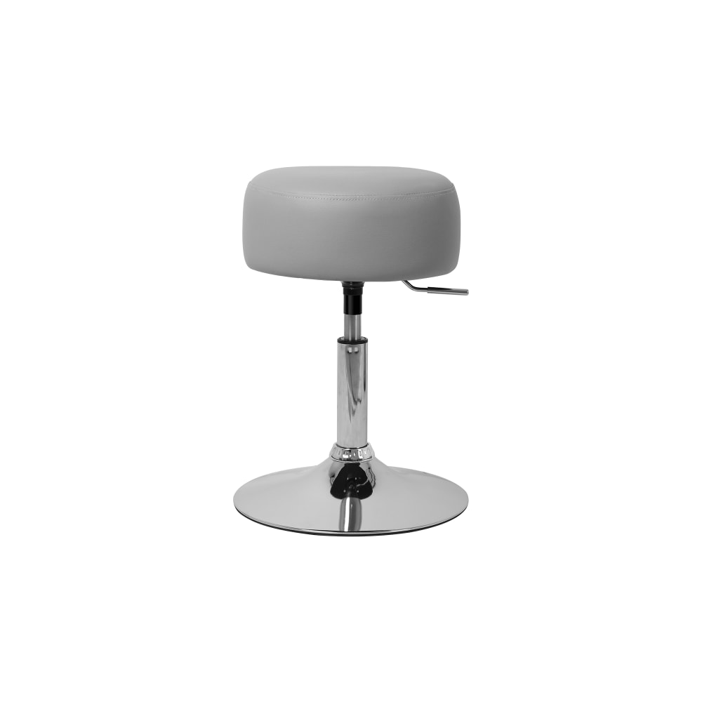 Sgabello da trucco regolabile grigio chiaro 38,5x52-65 cm - Grigio - Metallo