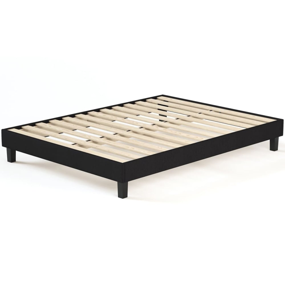Sommier à lattes 180x200 cm en tissu déco noir - Maisons du Monde