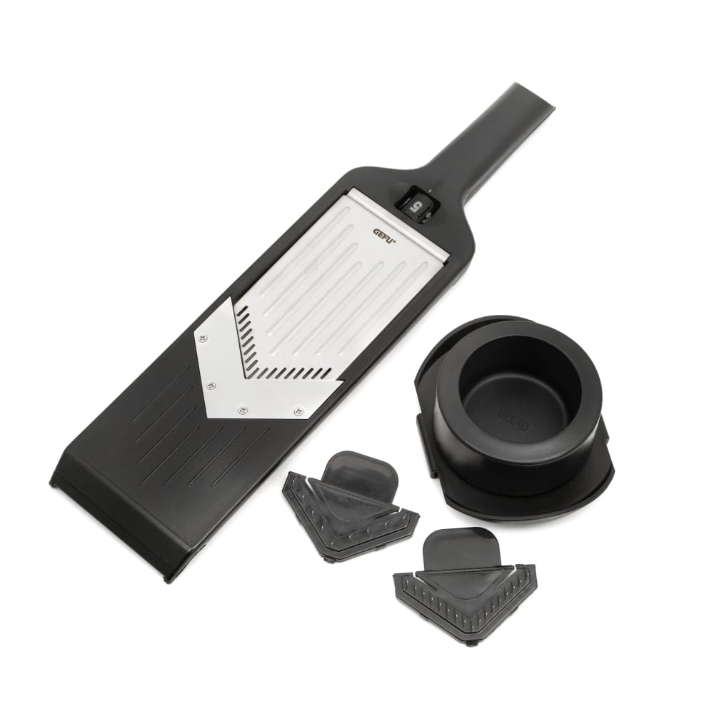 Mandoline multifonctions en acier argent