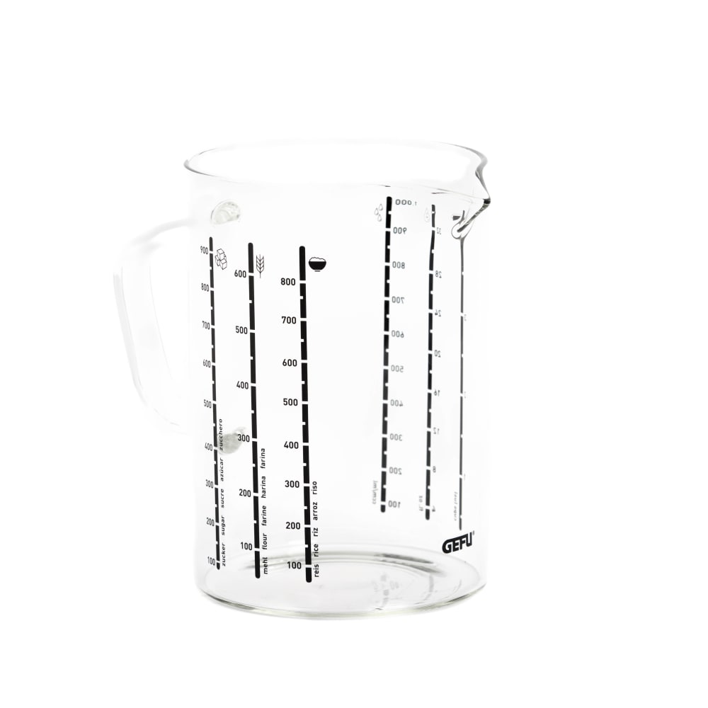 Verre doseur 1000 ml en verre transparent Verre doseur 1000 ml en verre transparent