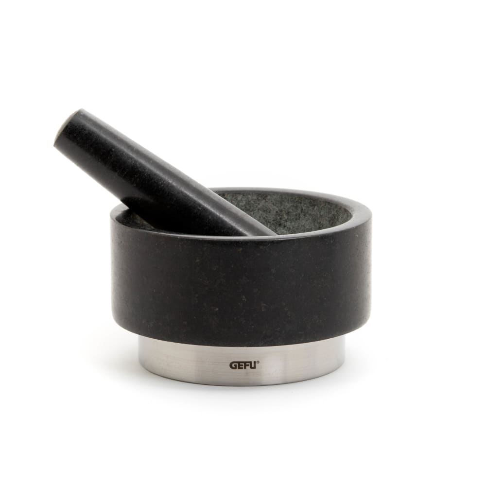 Mortier en pierre argent