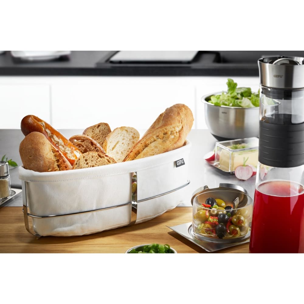 Corbeille à pain ovale en acier inoxydable argent - Maisons du Monde