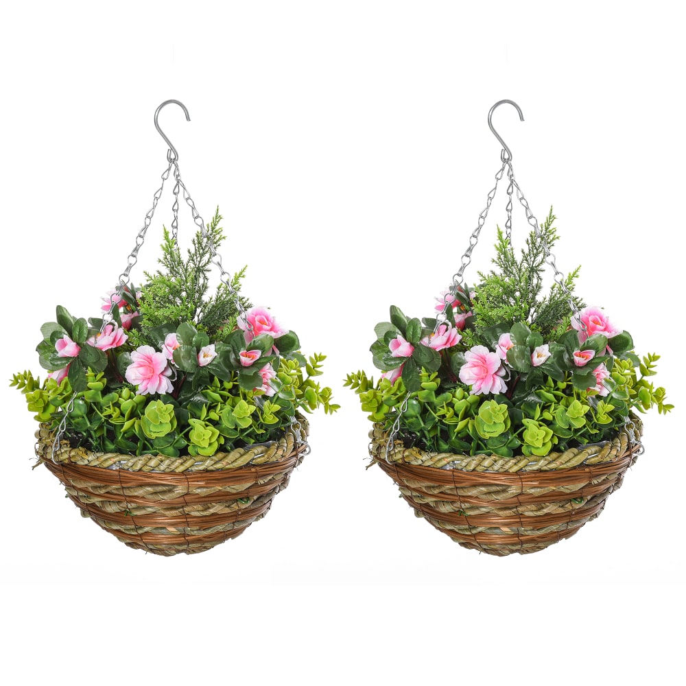 Set di 2 piante finte lisianthus con vaso multicolore - Multicolore - PVC - Cloruro di polivinile