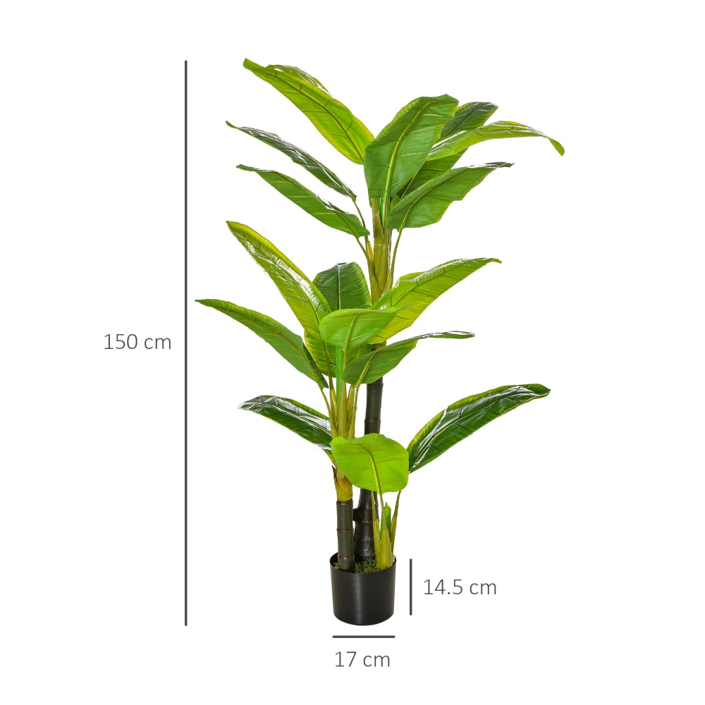 Banano pianta in vaso verde - Homcom
