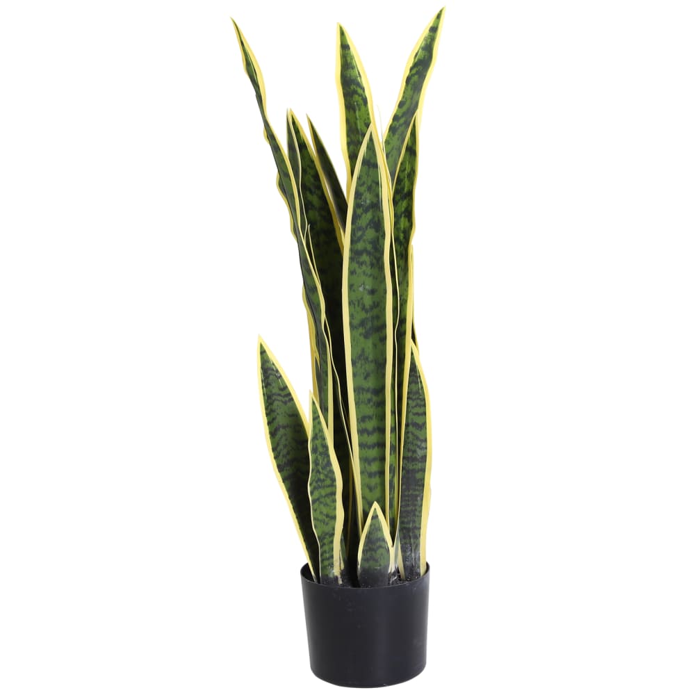 Sanseveria artificiale in vaso verde e giallo - Verde - PVC - Cloruro di polivinile