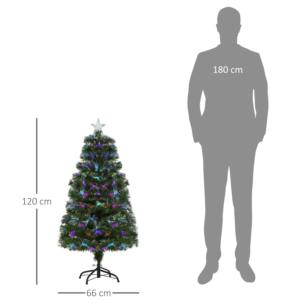 Albero di natale con led e fibre ottiche in pvc verde - Homcom