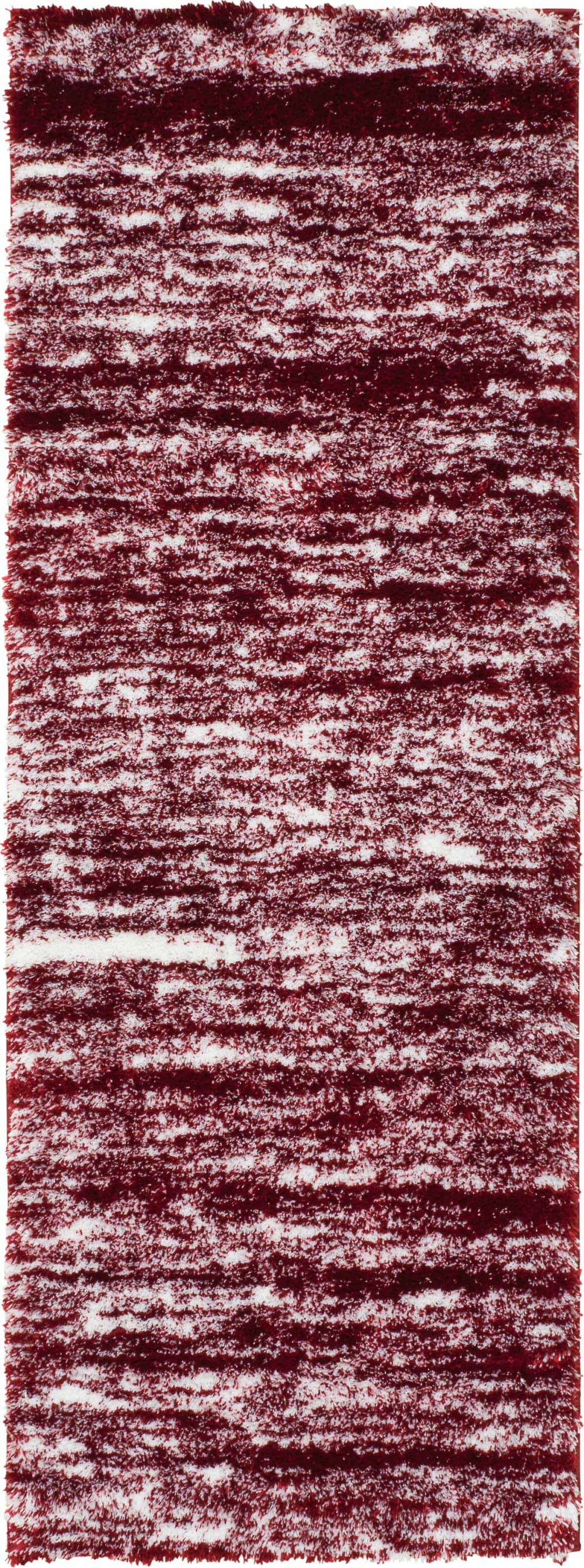 Tapis shaggy abstrait style moderne rouge - 80x150 cm