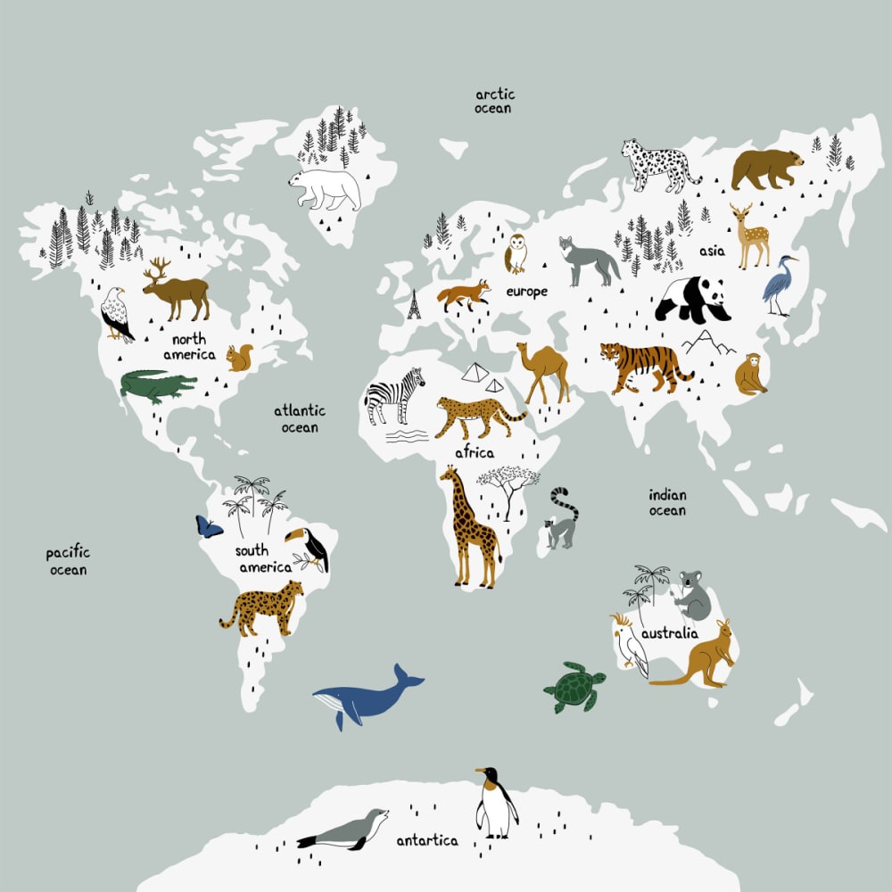 Papier peint intissé panoramique carte du monde — vue 3