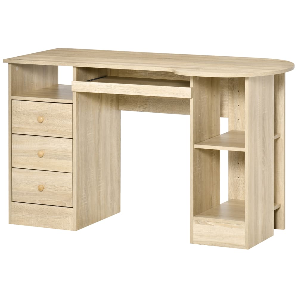 Scrivania da pc con cassetti e ripiano color legno - Homcom
